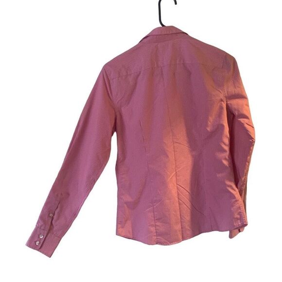 Pre Owned Women’s Lands’ End Long Sleeve Pink Polka Dot Shirt No Iron Sz 2 Style - Picture 8 of 10